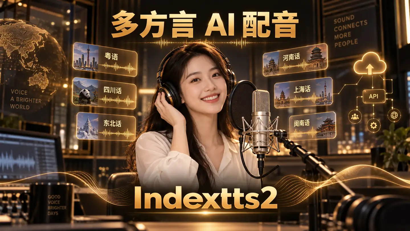 Indextts2 多方言 AI 配音,支持方言声线复刻与云端合成